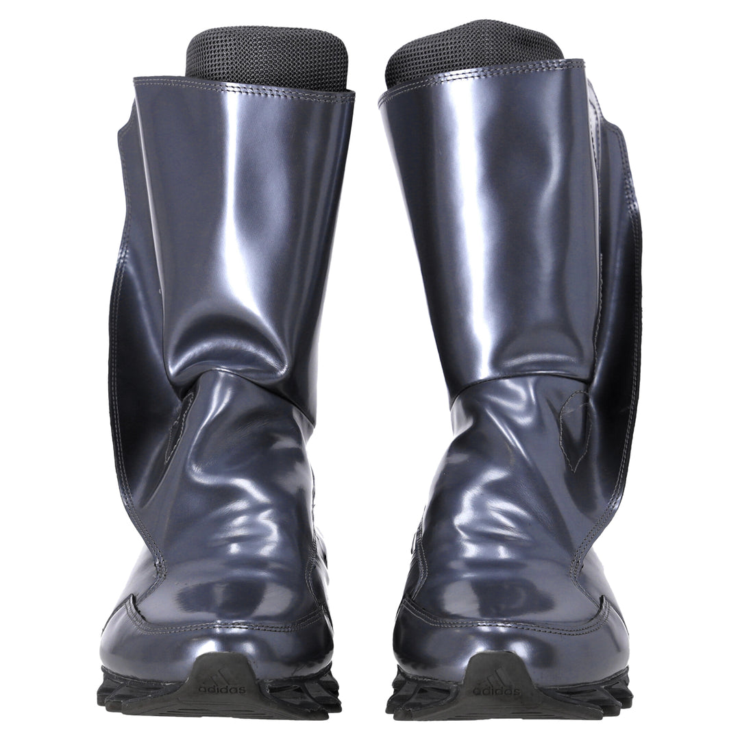 Rick Owens X Adidas Springblade Mid-calf Boots In Metallic Silver