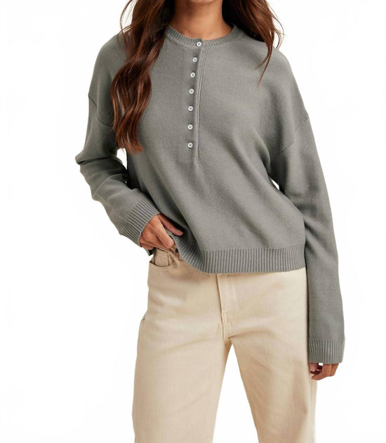 WISHLIST Rhea Pullover Sweater In Light Mole | ShopSimon