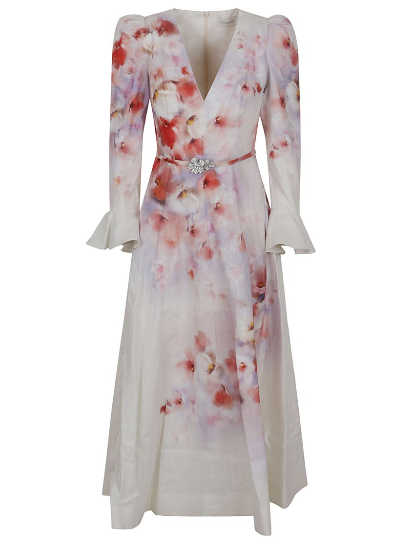 ワンピース ZIMMERMANN Crush Frill Sleeved Midi' dress Zimmermann Crush Frill Sleeved Midi Dress | ShopSimon