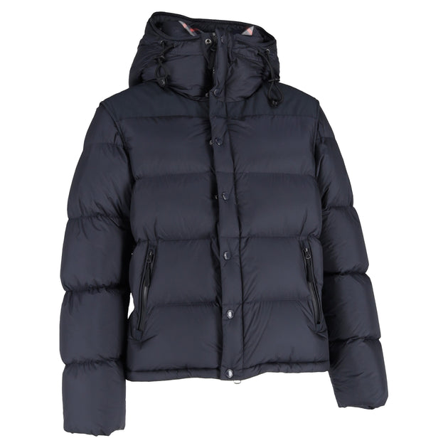 Burberry Detachable-sleeve Puffer Jacket In Navy Nylon ShopSimon