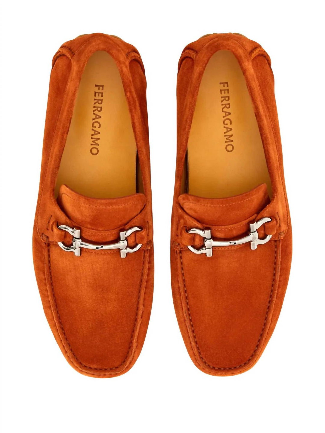 Salvatore Ferragamo Dalton Loafers Men\'s 9 Brown Gancini Driving Shoes Ferragamo Gancini-buckle Leather Driving Shoes | Brown  main image 2