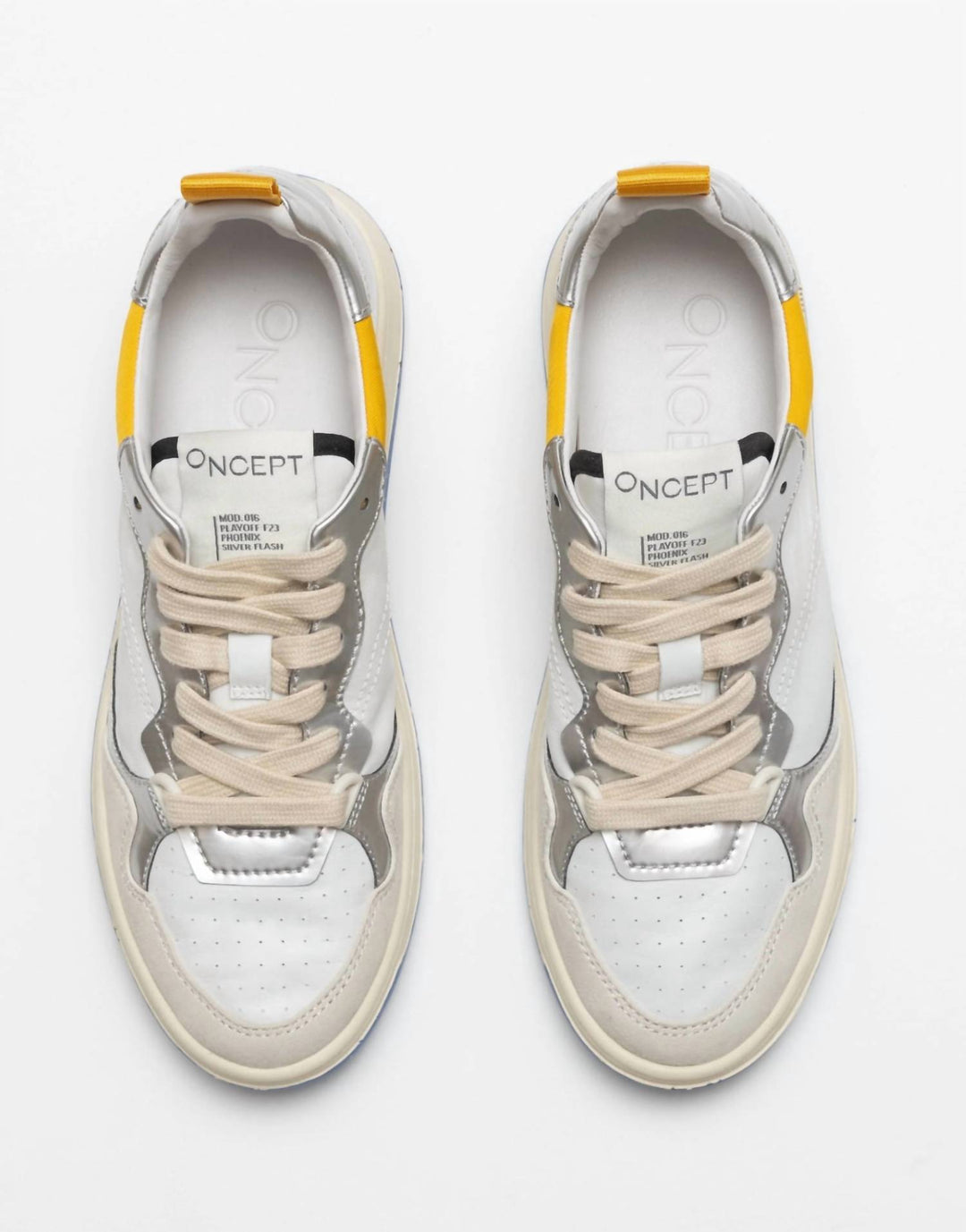 Oncept Phoenix Court Sneakers Silver Flash Metallic Blue Yellow Size 8 Oncept Phoenix Silver Flash Sneaker – Five 54 Clothing main image 4