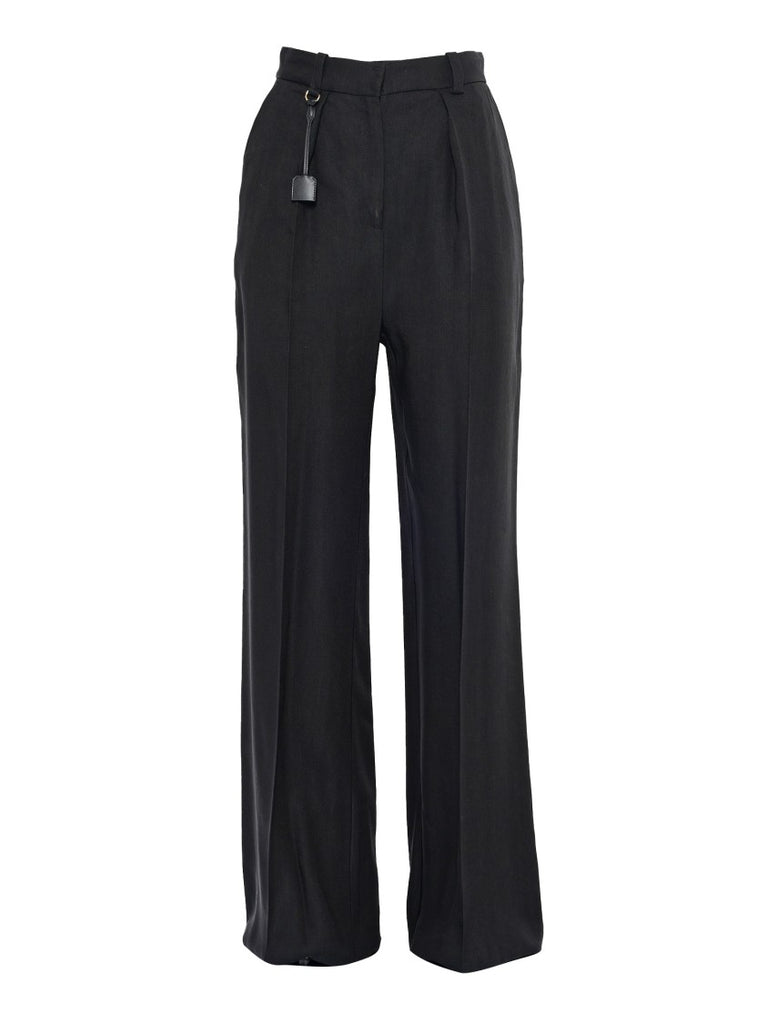 Elisabetta Franchi High-Waisted Wide-Leg Trousers | ShopSimon