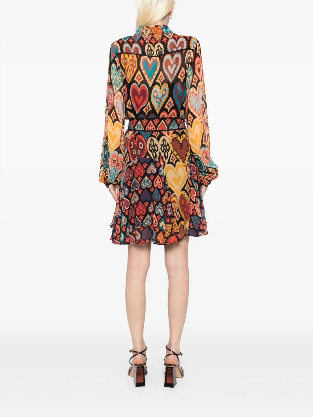 farm rio hearts ikat long-sleeve mini shirt dress Farm Rio Hearts Ikat Dress Review