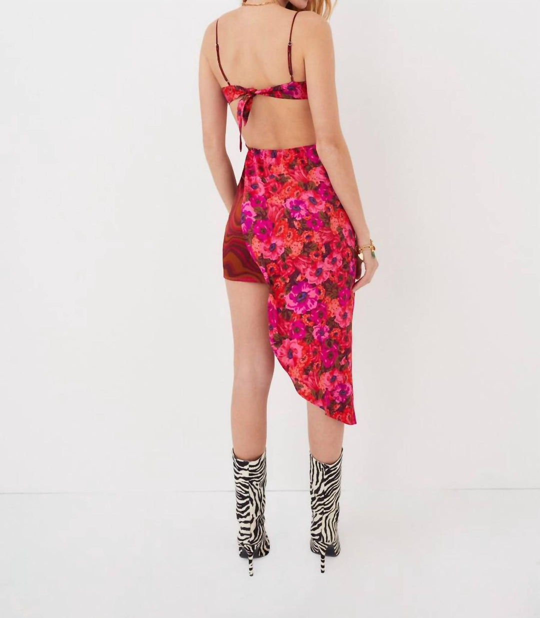 esmeralda maxi dress golden crystal for Love & Lemons Rita Midi Dress In Red