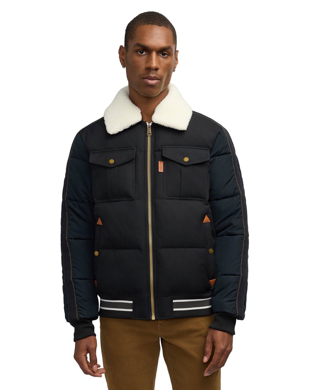 【SCOTCH&SODA】163250 Quilted Puffer Jacketダウンジャケット Scotch & Soda Men's Kive Quilted Aviator Puffer Jacket With Mix