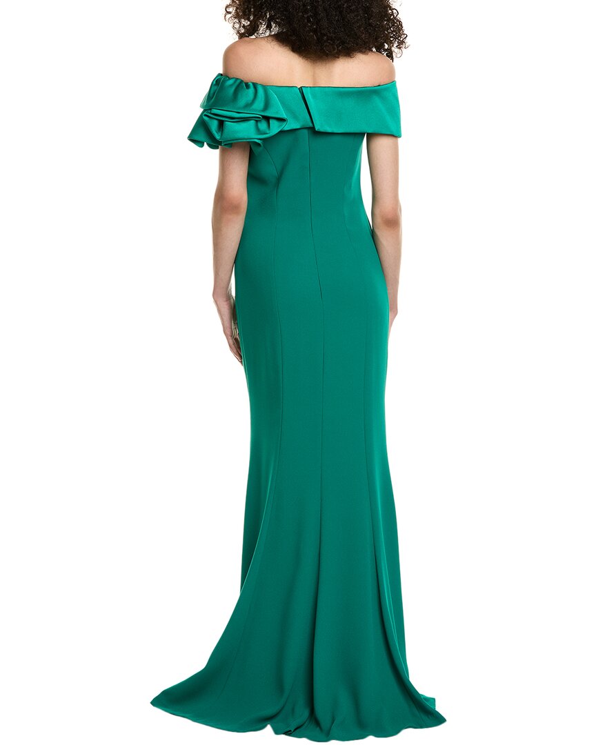 Teri Jon by Rickie Freeman Off-the-shoulder Gown