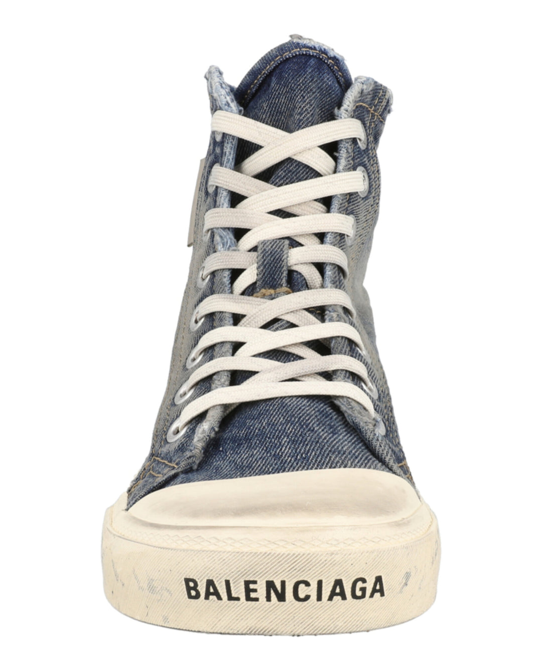 Balenciaga Paris Denim High-Top Sneakers | ShopSimon