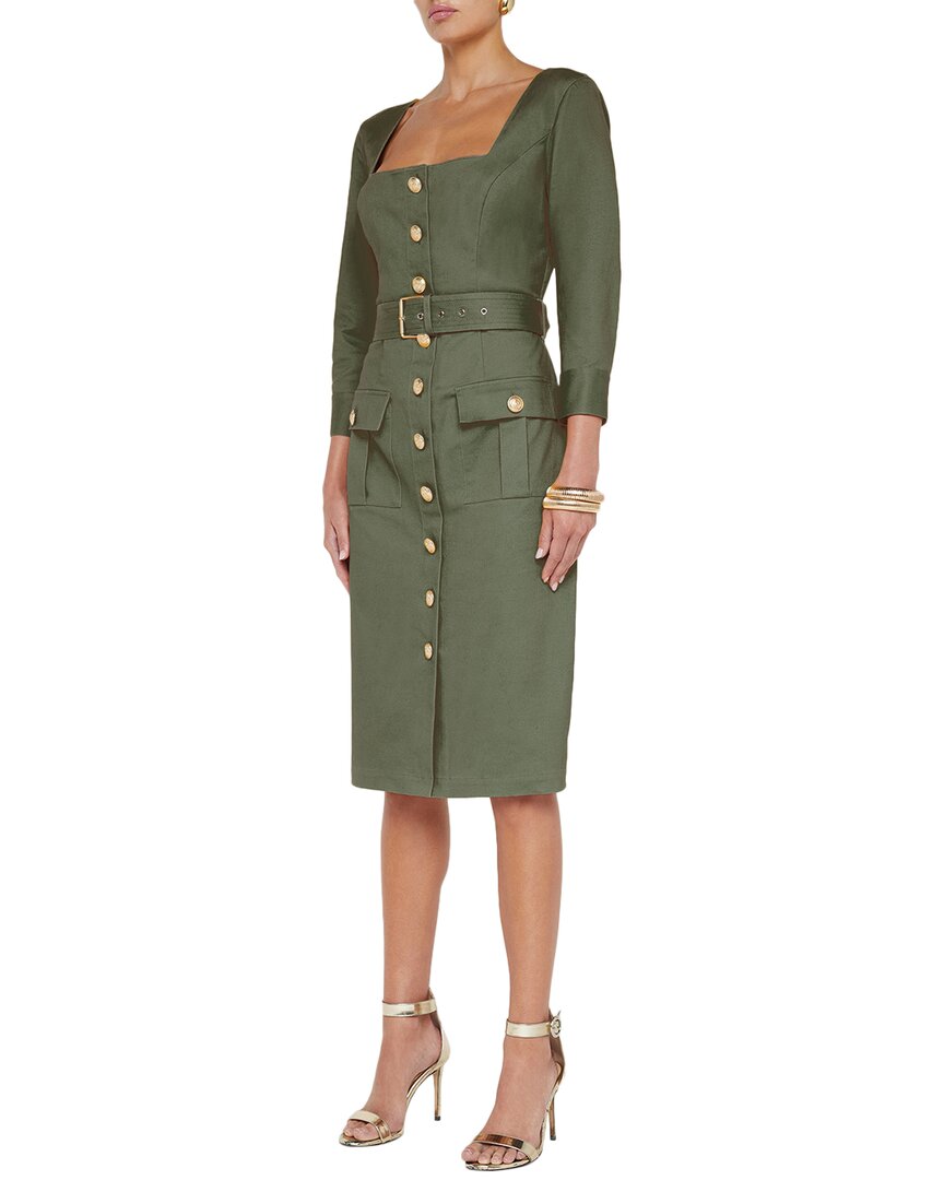 L'AGENCE Bordeaux 3/4 Sleeve Midi Dress