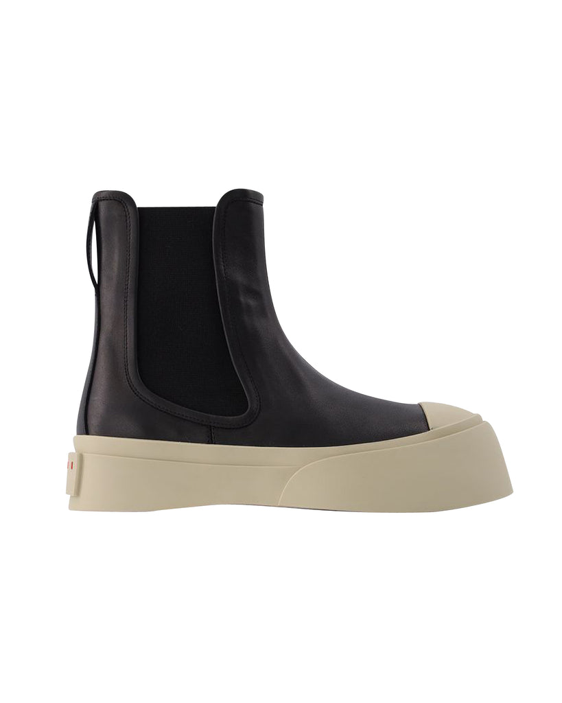 Marni Chelsea Boot Pablo in Black Leather | ShopSimon