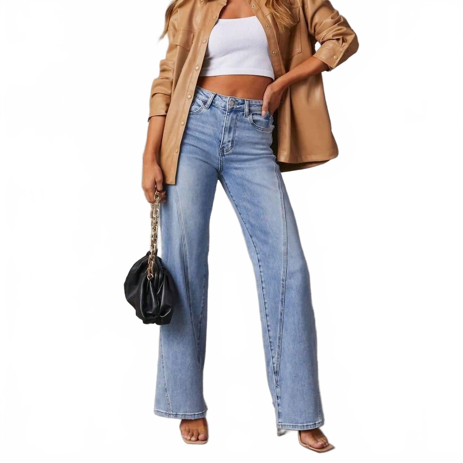 zena❤︎ Revella The Label Women's Zena Wide Leg Jeans In Light Denim