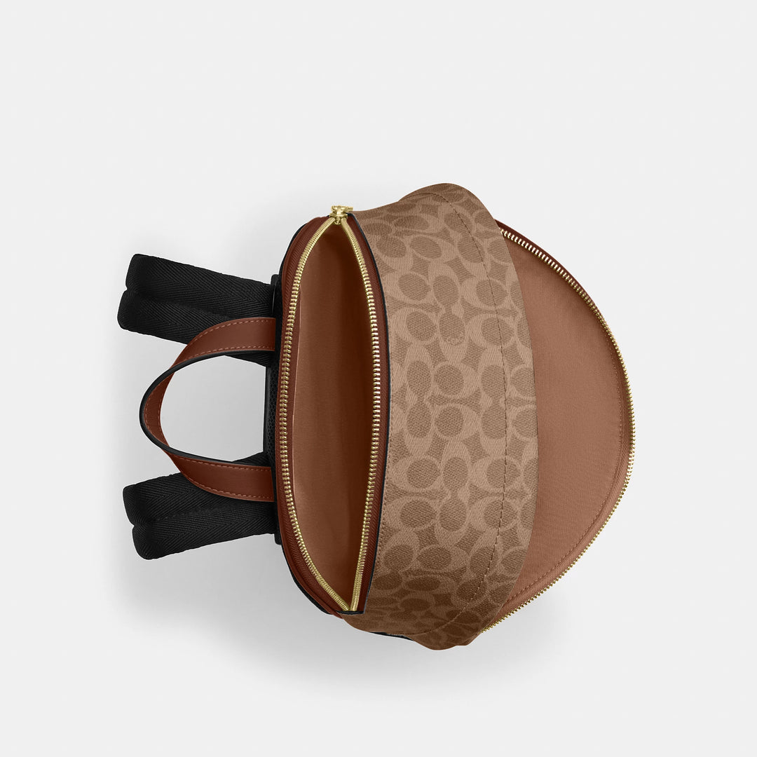 coach backpack magnetic snap tan Coach Outlet Taylor Small Backpack In Signature Canvas