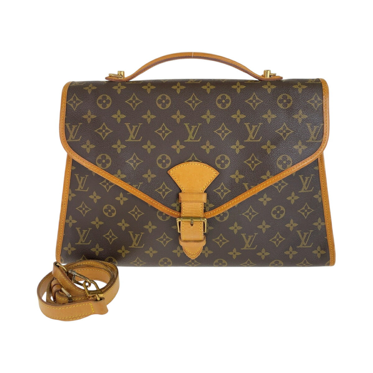 LOUIS VUITTON Louis Vuitton Beverly Briefcase Brown PVC,Specials : American Fashion Style Bags On Sale