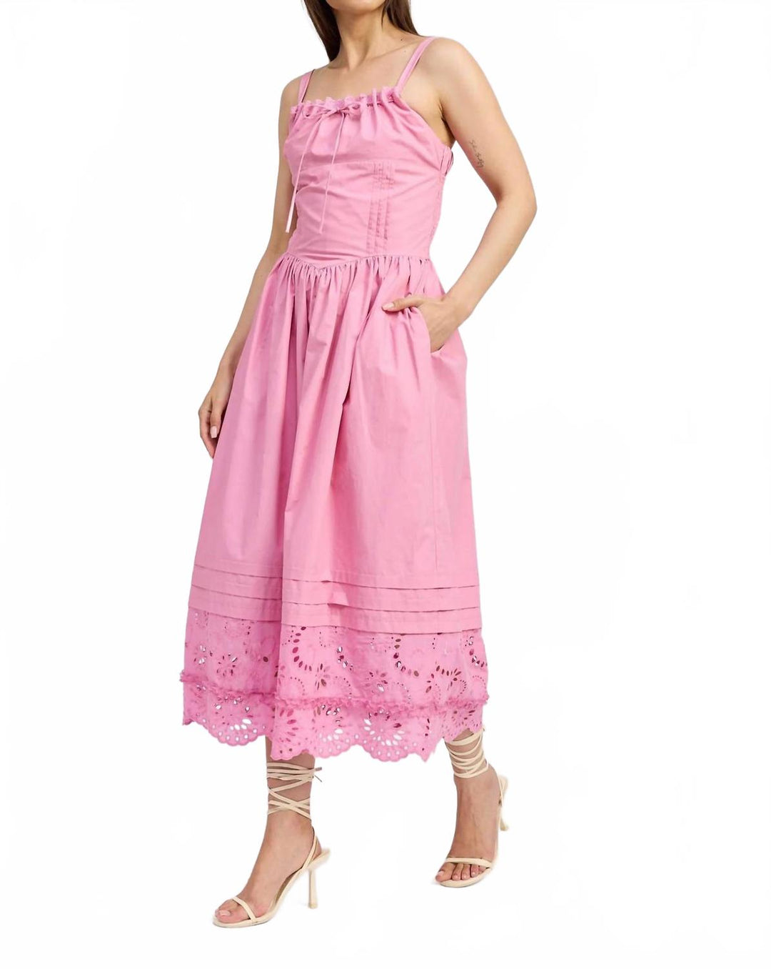 en saison sveta midi dress En Saison Peyton Midi Dress In Light Fucshia