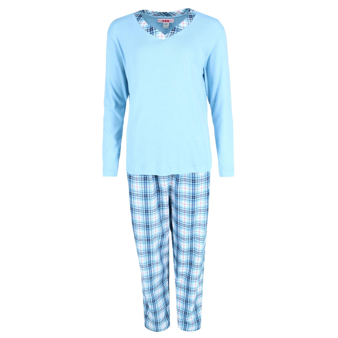 Pyjama Set Flannel Crew Clothing Mens Pyjamas Blue Mountain Men's