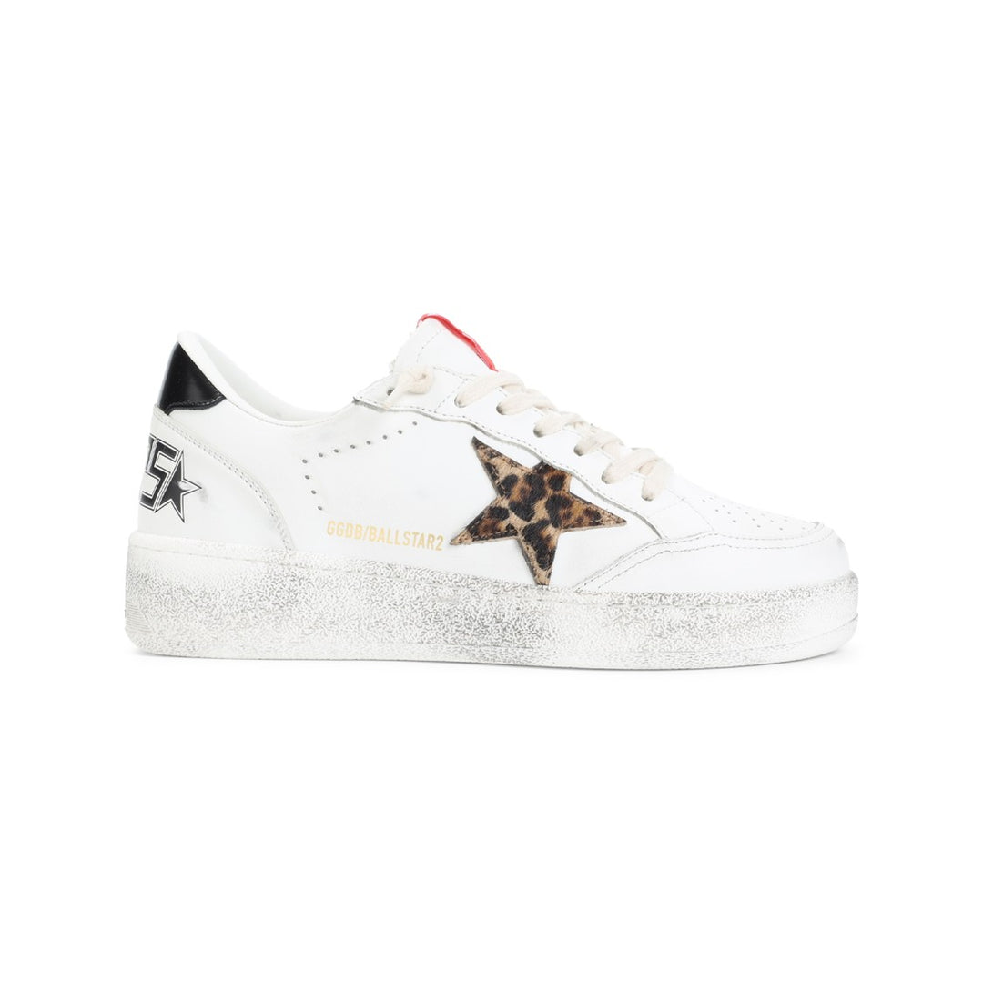 Golden Goose White Cow Leather Ballstar Sneakers | ShopSimon
