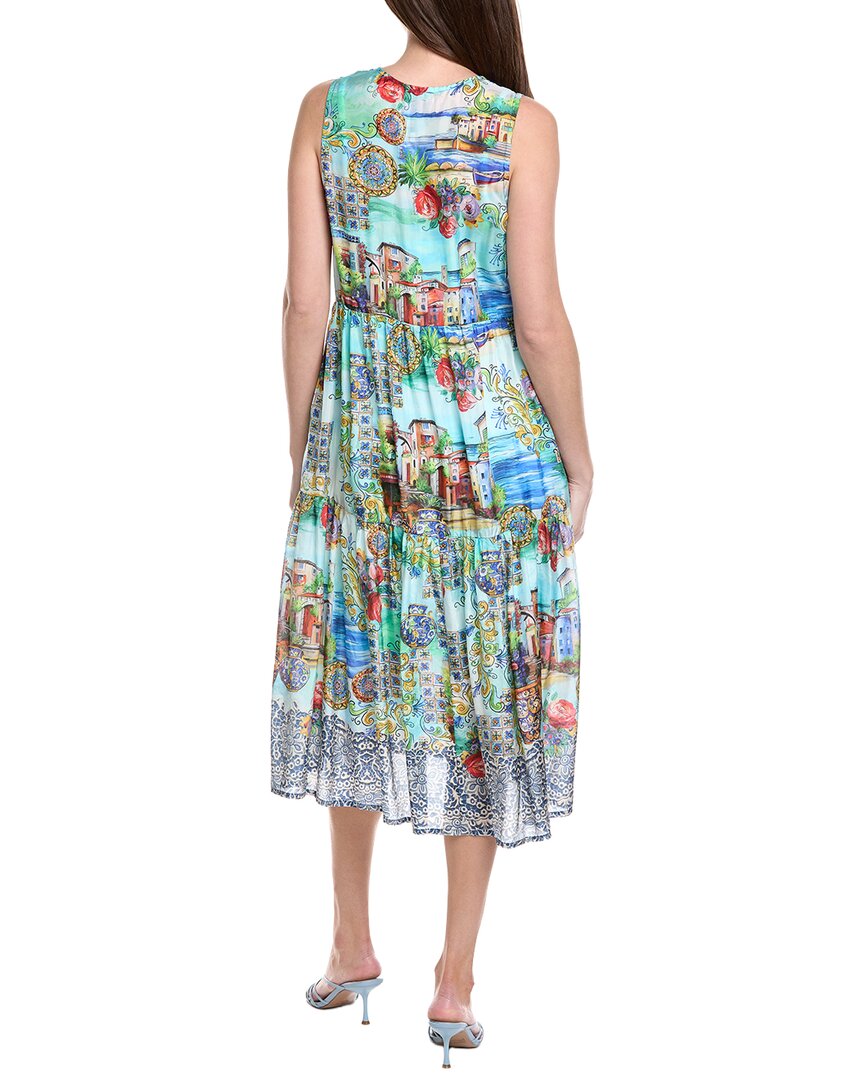 Johnny Was Tabitha Tiered Silk Midi Dress