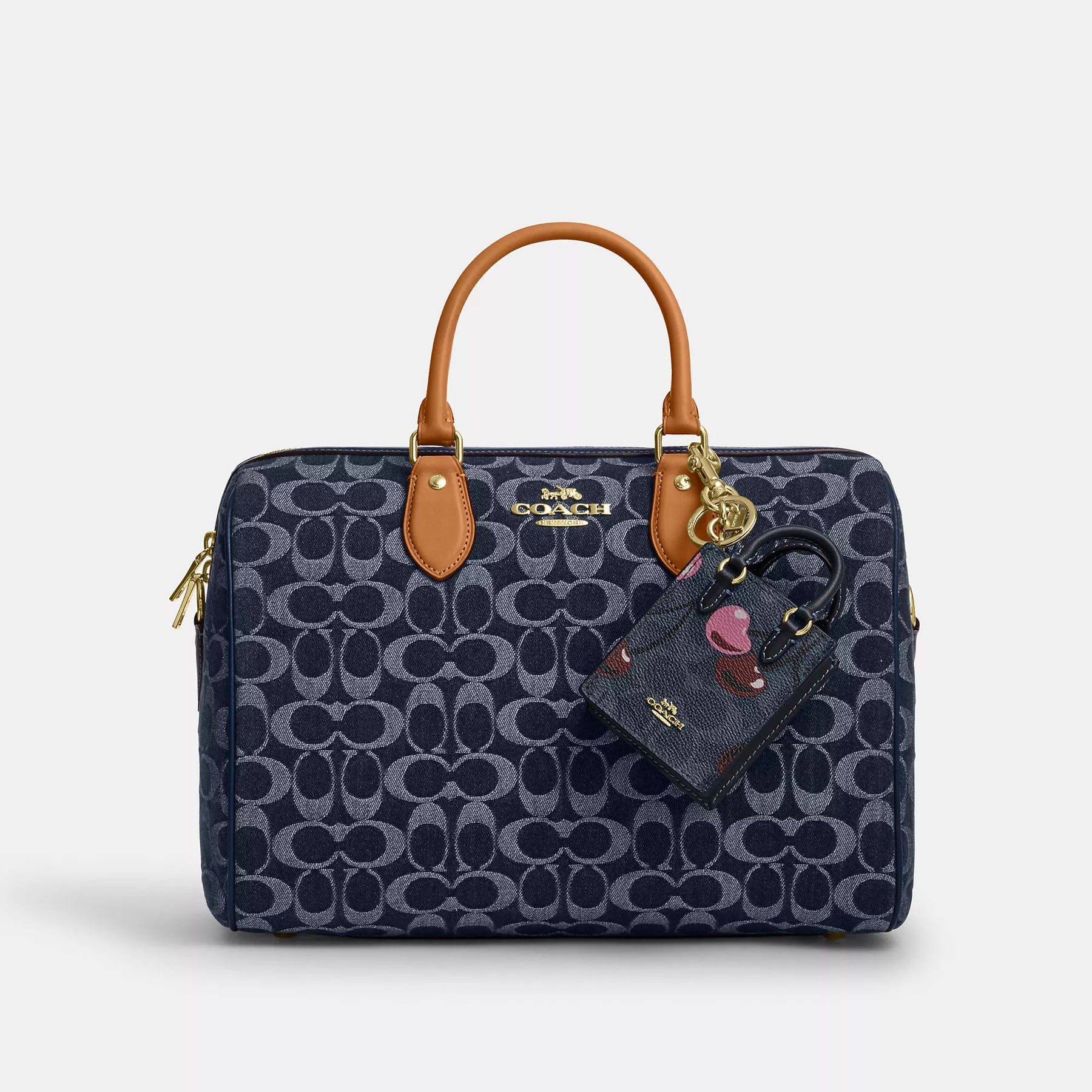 Coach Outlet North/south Mini Tote Bag Charm In Signature