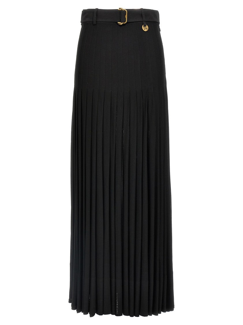 スカート Burberry Long Pleated Skirt With Belted Waist Burberry Long Pleated Skirt With Belted Waist | ShopSimon