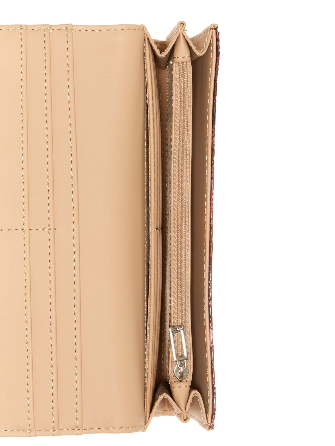 GUESS Factory Women's Aengus Slim Clutch Wallet - Faux Leather, Gold-Tone Logo, 12 Card Slots, Zip Pocket