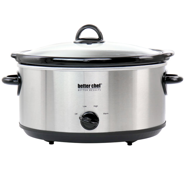Better Chef 6 Quart Oval Slow Cooker with Removable Stoneware Crock in ...