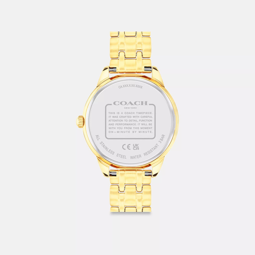 New! Coach Gold Signature Link Bracelet Watch, OLIVIA 34mm Olivia Watch, 34 Mm | Watches | Coach | COACH® main image 2