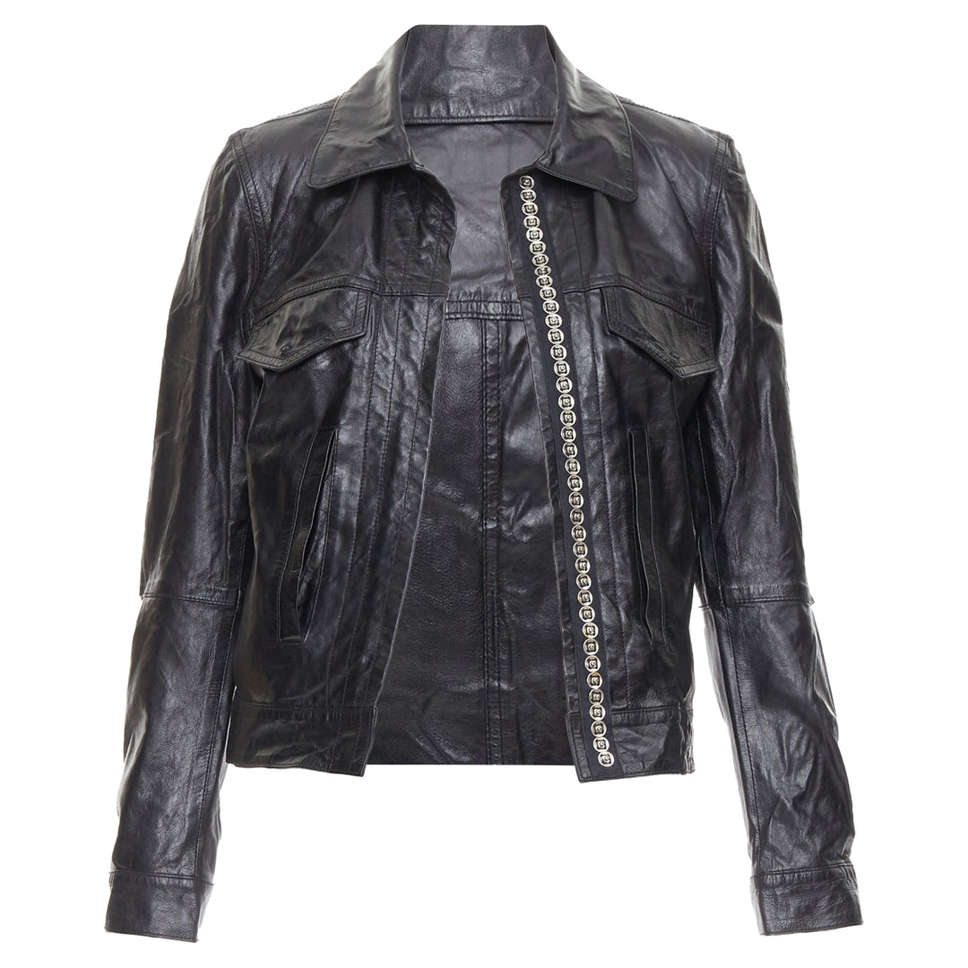Ann Demeulemeester Leather Cropped Jacket | ShopSimon