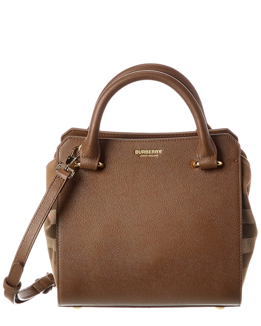 Burberry Banwell Check Canvas & Leather Satchel | ShopSimon
