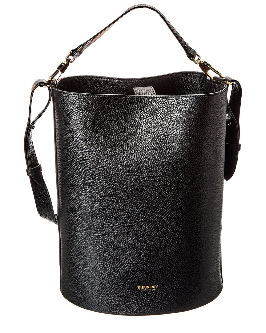 ‼️値下げ✨BURBERRY 黒 38（M） Burberry Logo Medium Leather Bucket Bag | ShopSimon