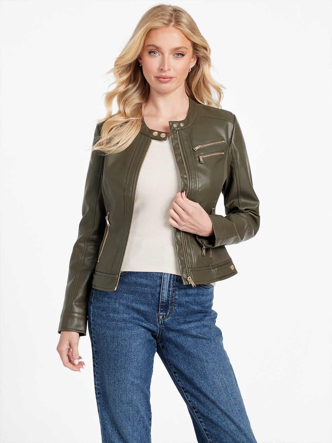 Guess Factory Zona Faux-Leather Jacket | ShopSimon