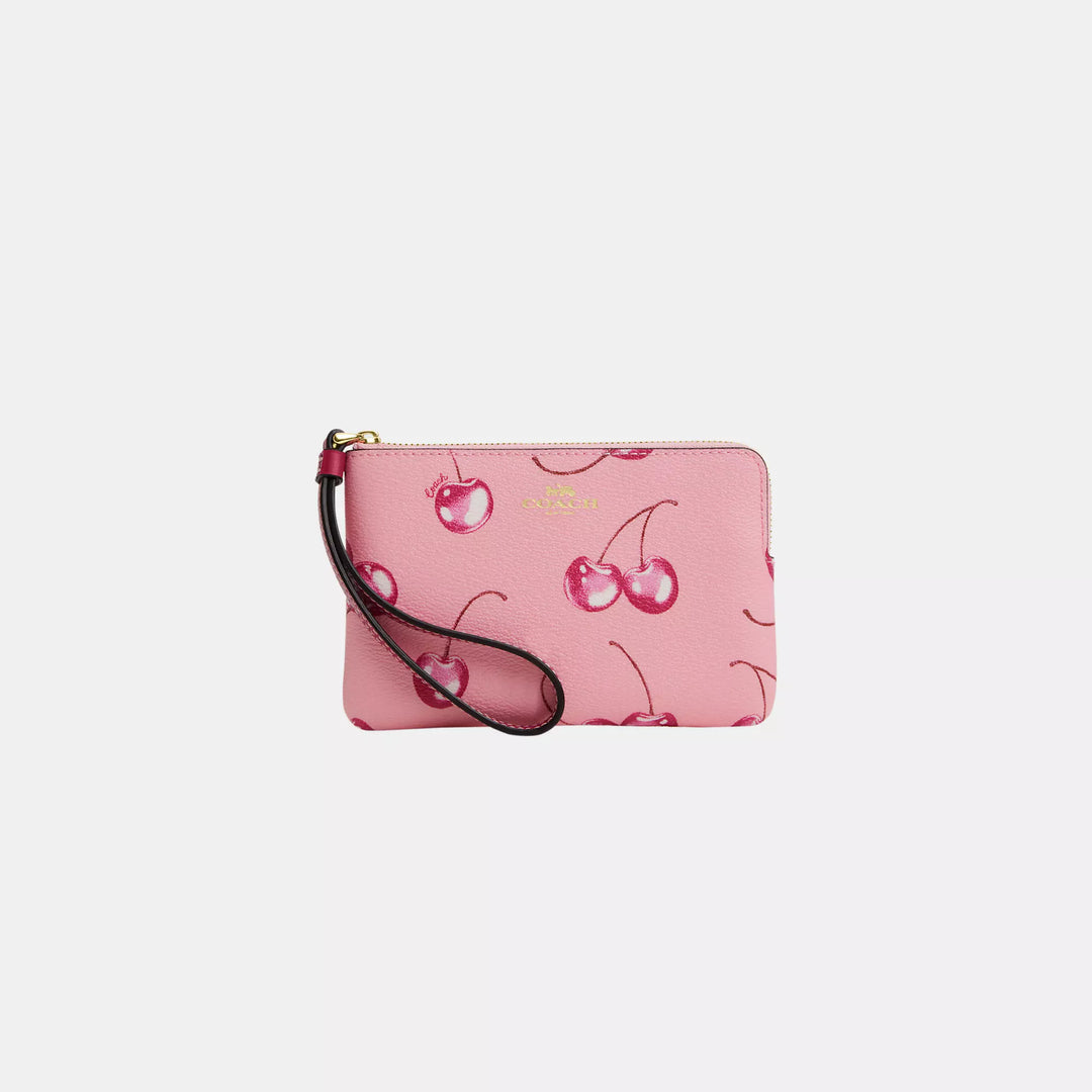 小物 COACH CORNER ZIP WITH CHERRY PRINT d9080d609a2e4c0688b5cd29c9bc03