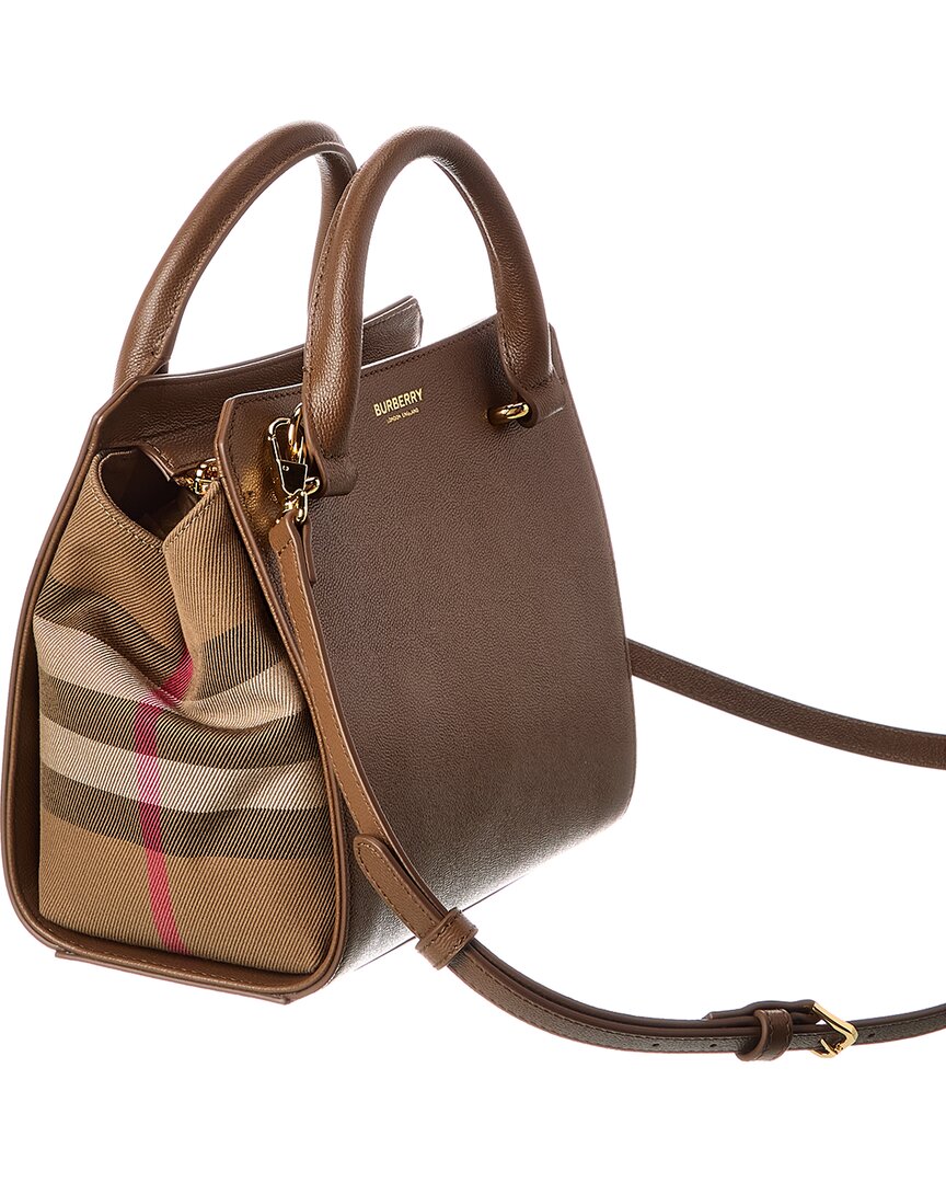 Burberry Banwell Check Canvas & Leather Satchel | ShopSimon