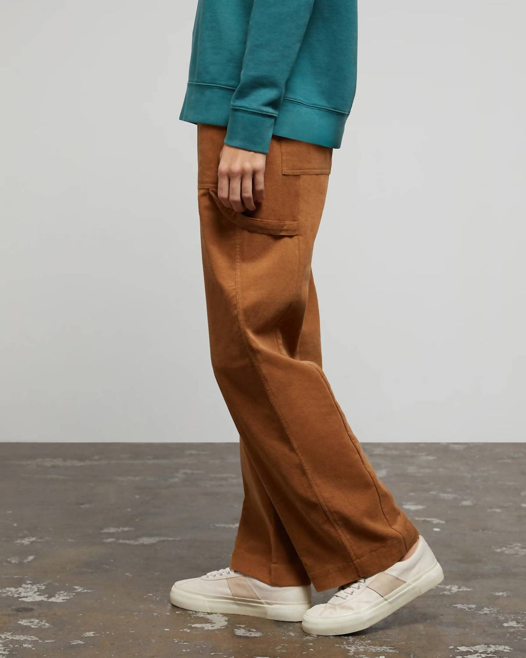 onia Wide Leg Corduroy Carpenter Pant In Mineral | ShopSimon