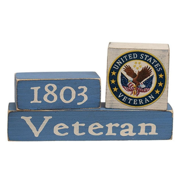 HomeGifo 3/set US Veteran Wooden Blocks | ShopSimon