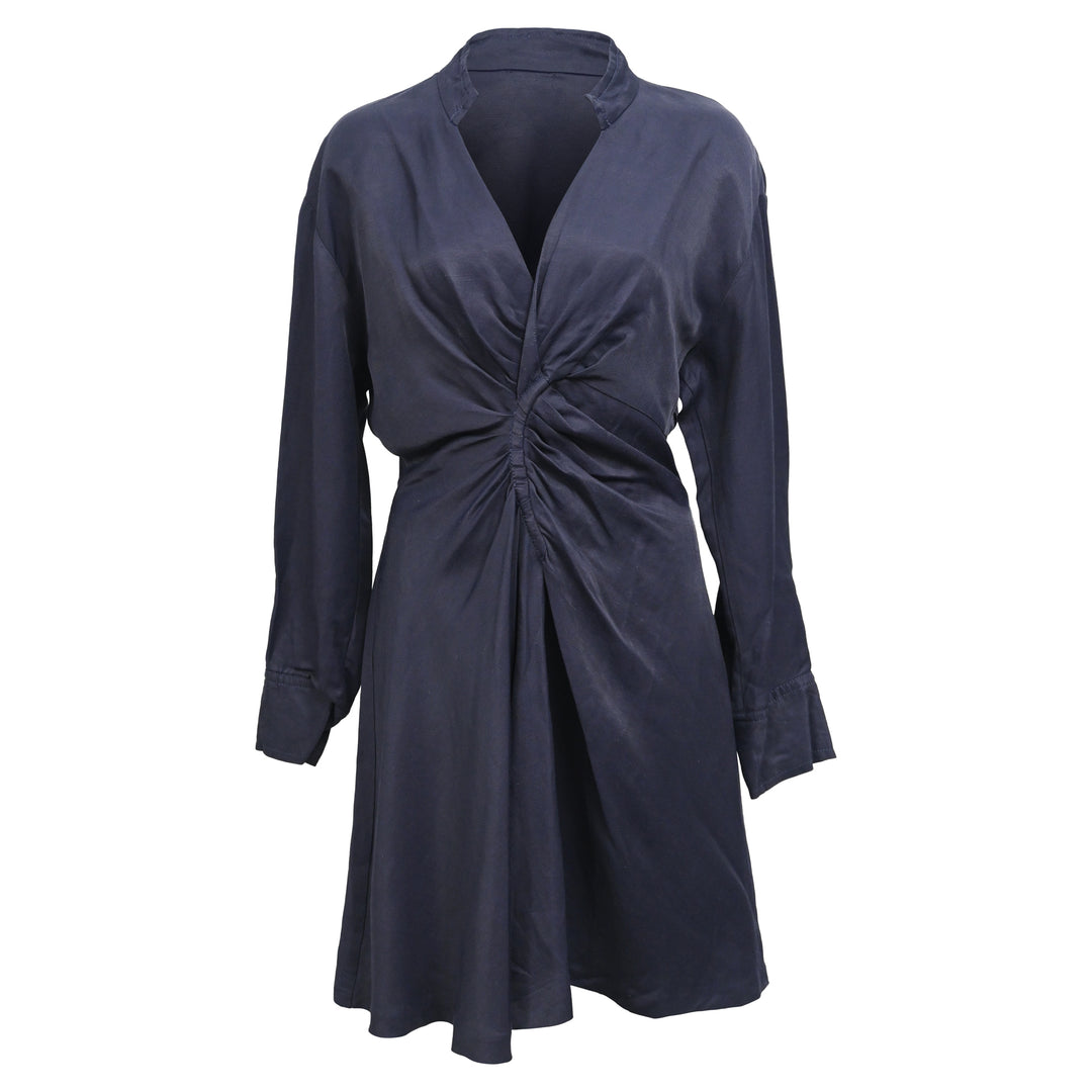 sandro blue shirt dress Shirt dress with elastic
