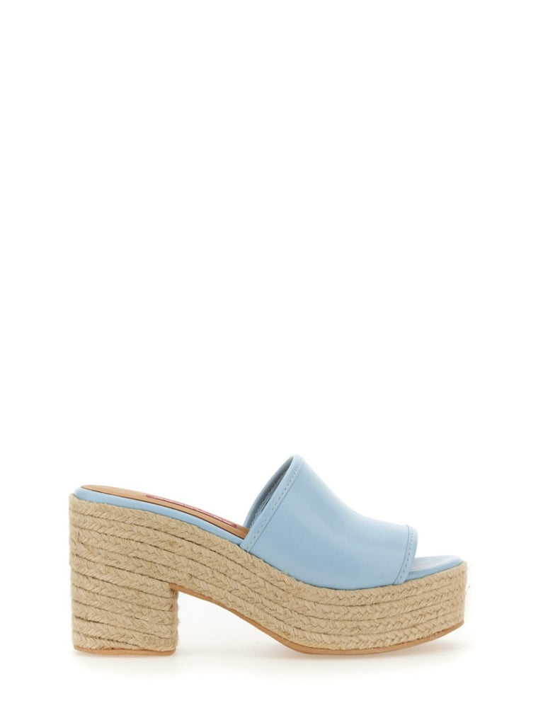 MOSCHINO デニムサンダル Moschino Denim-Inspired Slide Sandals With Espadrille-Style