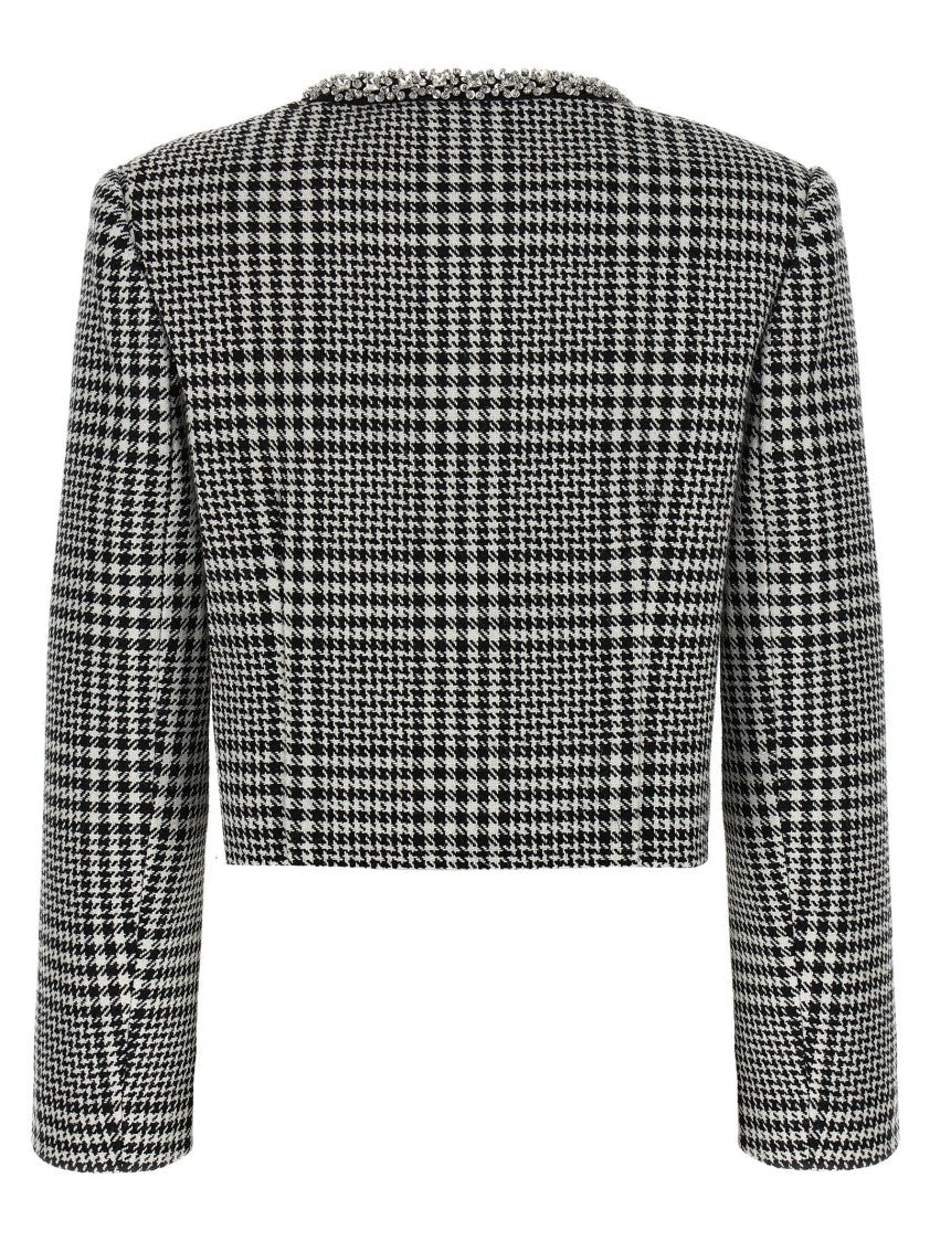 【関税込み】SELF PORTRAIT Houndstooth Crystal Trim' blazer Houndstooth Crystal Trim Jacket – self-portrait-US
