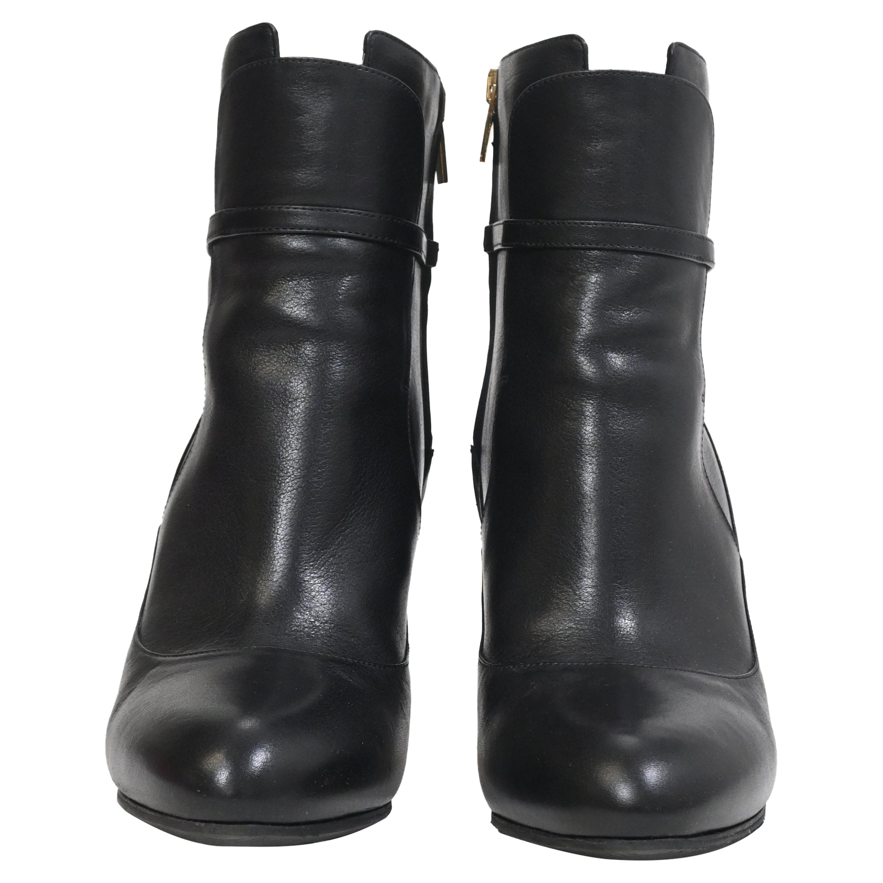 Salvatore Ferragamo Black Leather Buckle Boots $1,190 Salvatore Ferragamo GANCINI Buckle Black Ankle Boots 8 EE main image 2