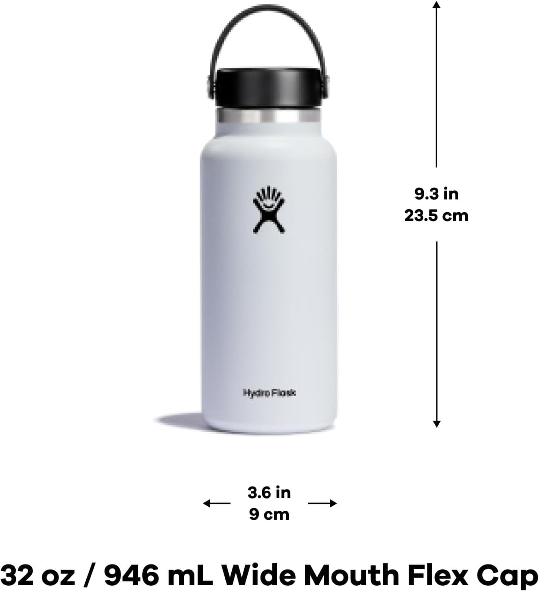 Hydro Flask 32 Oz Vacuum Insulated Stainless Steel Water Bottle Flask -  Flex Cap With Strap - Wide Mouth