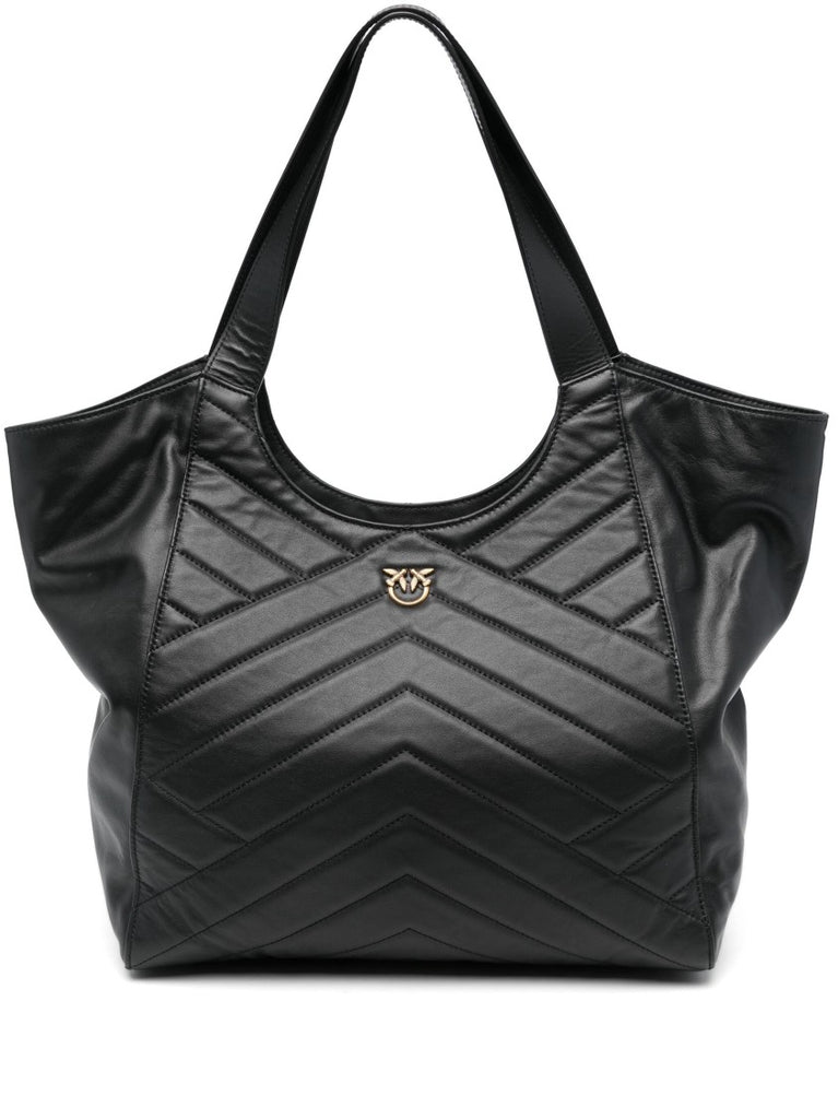 トートバッグ Pinko Chevron Quilted Cow Leather Tote Bag Pinko Chevron Quilted Cow Leather Tote Bag | ShopSimon