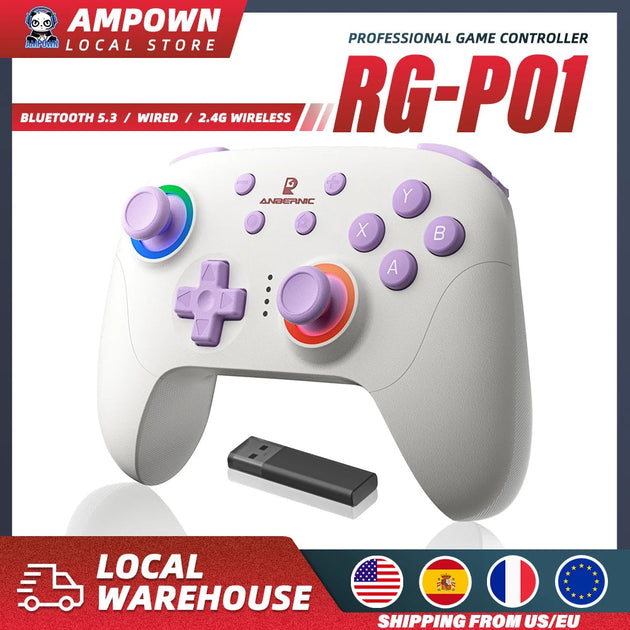 ANBERNIC Wireless Gaming Controller with Trigger Joystick, Macro Key ...