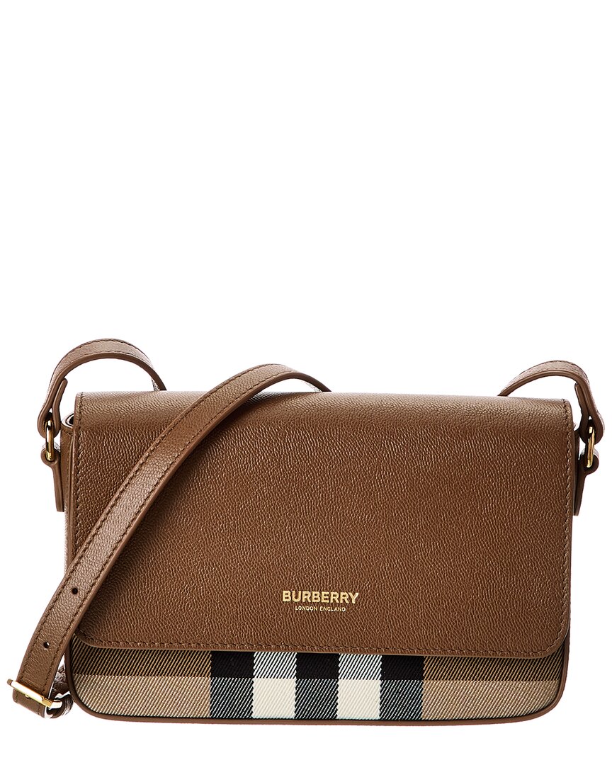 Burberry Check Canvas & Leather Crossbody | ShopSimon