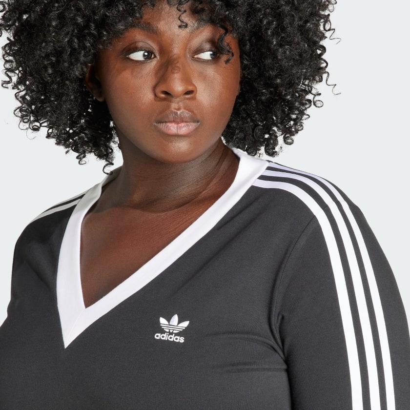 adidas maxi dress plus size adidas Women's Adicolor Classics 3-stripes V-neck Maxi Dress (plus Size)