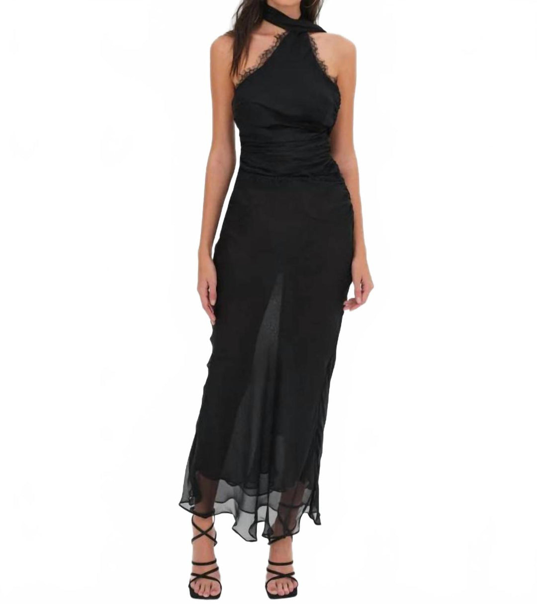 Lil Lemons By For Love and Lemons Angela Chiffon Maxi Dress In Black |  ShopSimon