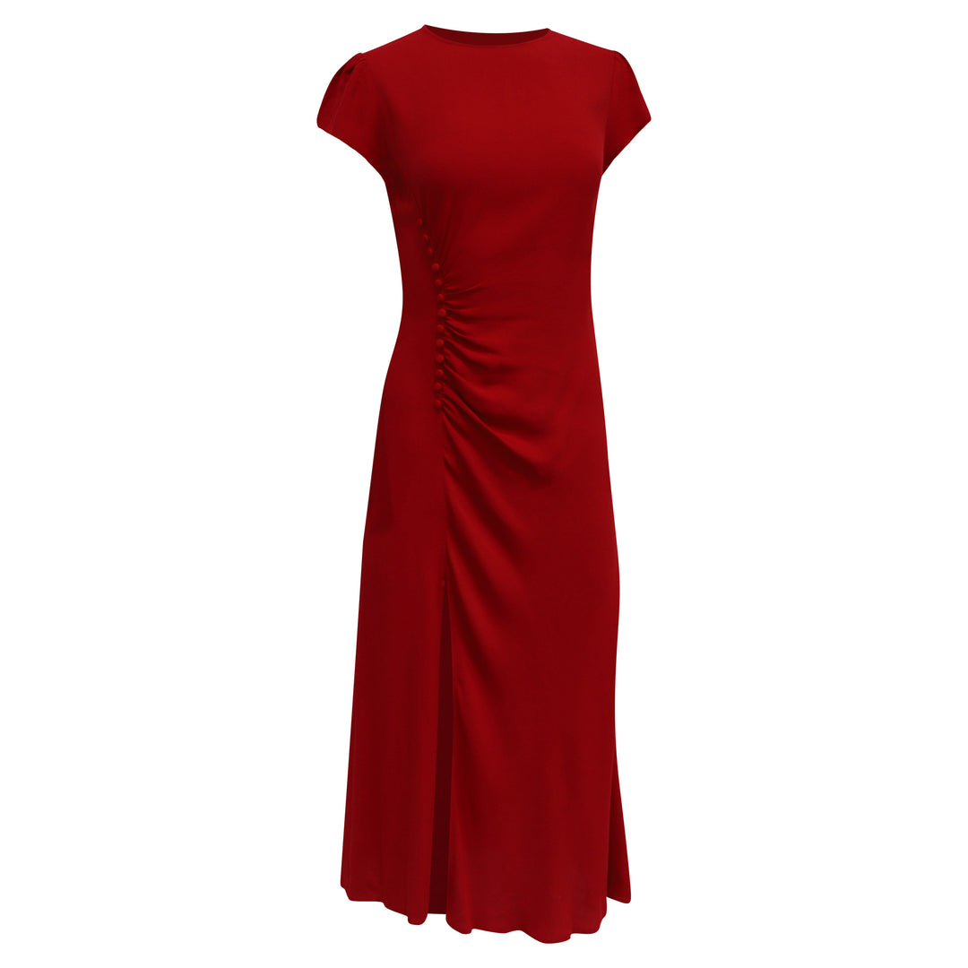 reformation frasier midi dress Reformation Petites Frasier Midi Dress In Red Viscose