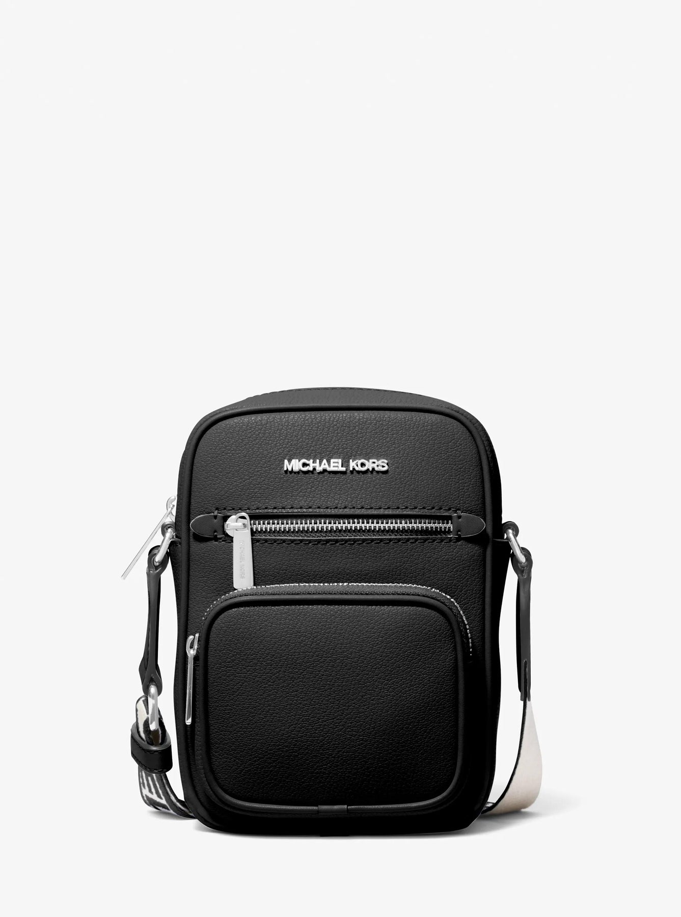Michael Kors Jet Set Medium Leather Crossbody Bag (Black)