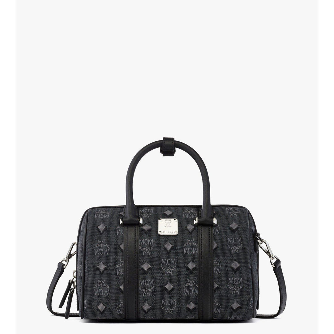 Mcm Small Boston Bag In Denim Visetos | ShopSimon Mcm Small Boston Bag In Denim Visetos | ShopSimon