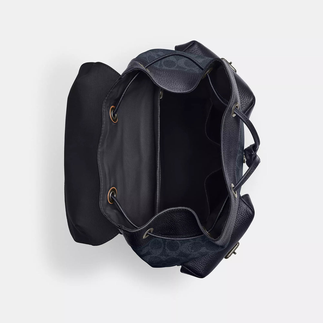 coach backpack cinch top Coach Outlet Warner Backpack In Signature Canvas