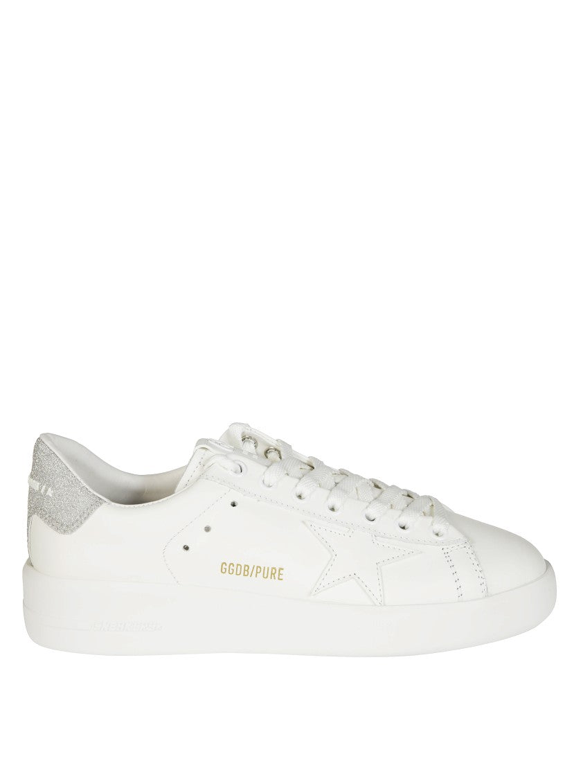 スニーカー Golden Pure Star Upper Glitter White Leather Sneakers Golden Goose Pure Star Upper Glitter White Leather Sneakers