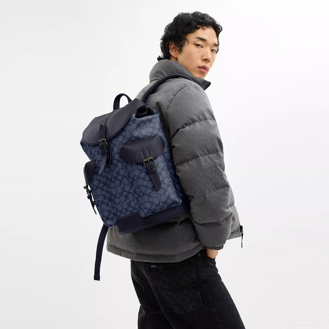 coach hitch backpack in signature canvas Coach Outlet Warner Backpack In Signature Canvas